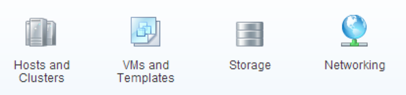 The main nav element of vCenter